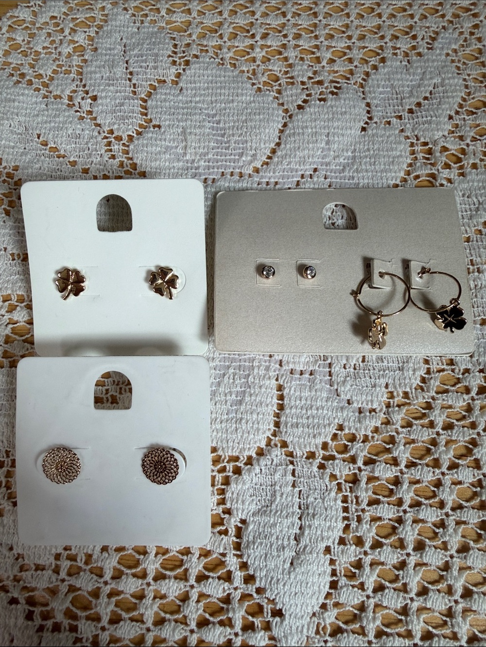 Gold-Tone Hoop and Stud Earring Set - Women Jewelry
